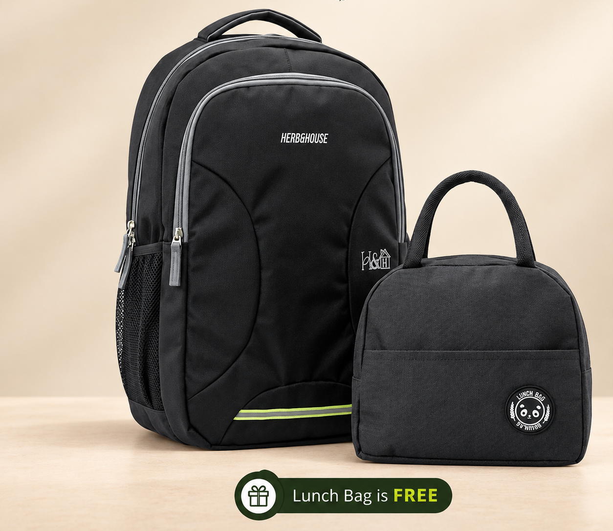 Herb & House Premium Black 35L Laptop Backpack | Multiple Compartments | Spacious Storage | Padded Back Panel | Everyday Office, College & Travel Backpack
